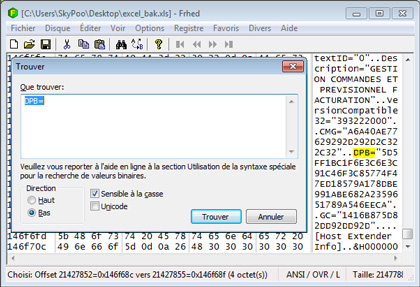 comment retrouver un mot de passe vba