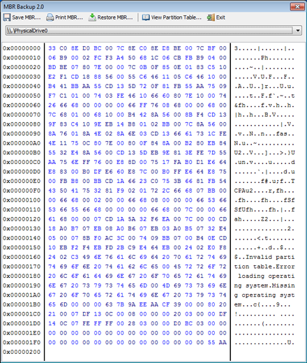 MBR Backup